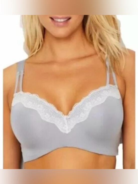 Paramour Other - Paramour Bra Brilliance Contour Seamless Bra Lace Trim Underwire Gray 38DD New